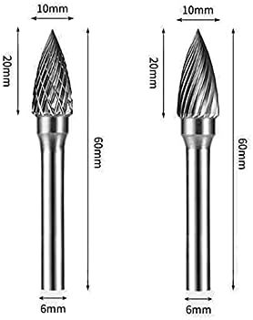 2 kom g / GX tip 10mm rezna prečnika Aluminijumska rezna volfram karbidna Burr turpija sa 1/4 drškom