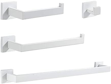 TJLSS bijeli 4 komad kupaonica hardverski dodatni pribor na zidnim kaputima kukom toaletni nosač ručnik