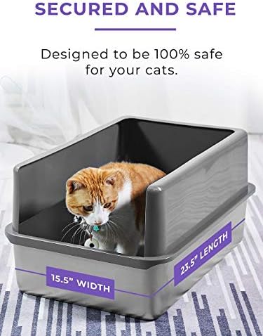 Cat XL kutija za smeće od nerđajućeg čelika i Scooper za mačke-lopata & amp; tava za prosijavanje mačjih mačaka,
