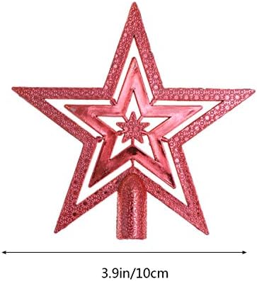 KESYOO XMAS TEXPER CHISTICS Drvo Topper iz šuplje zvezde Star Treetop Sparkle blistavi zvjezdani stablo Topper Viseći Xmas Dekoracija stabla ukrasi 10cm (Xmas stablo zvijezda