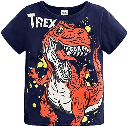 5 Odjeća za ljetne toddler dječake Djevojke kratki rukav crtić Dinosaur otisci majica Termalni top