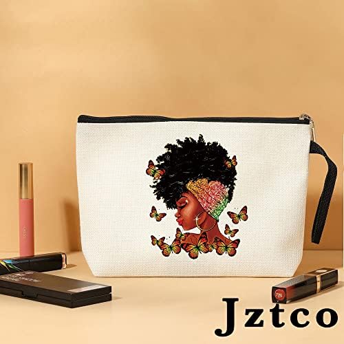 JZTCO inspirationalni pokloni Afrička američka kozmetička torba za šminku za crnu djevojku Afrički američki