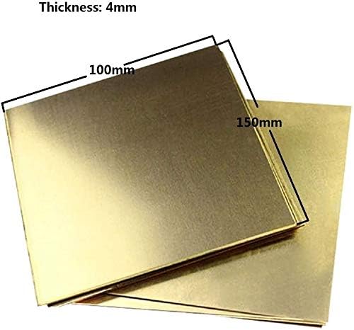 HUILUN Mesingani lim bakar metalni lim čista Mesingana ploča 4mm * 100mm* 150mm za metalne zanatske