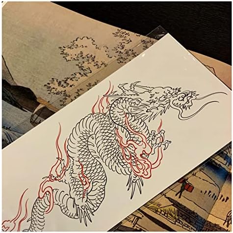 SHANGMAOYO Privremene tetovaže Vodootporne privremene naljepnice za tetovaže japansko stil crno bijeli