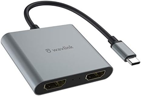 WAVLink USB C do Dual HDMI adapter 4K @ 60Hz, tip C do HDMI Converter Compact Premium alumium