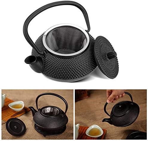 Čajnik za čaj, 800ml japansko stil livenog željeza sa uklonjivim prefinjenim zauzelo / cjedilo od livenog željeza čajnik čajnik sa šporetom sef za štednjak za štednjak Sigurno crno