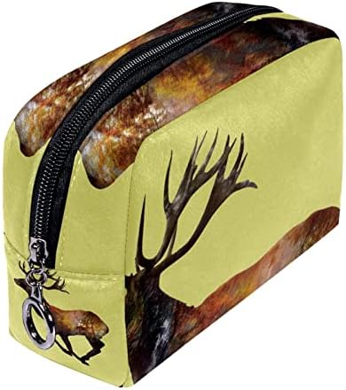 Tbouobt kozmetičke torbe za šminke za žene, male šminkerne torbice za šminku, životinjski crtani trčanje Elk