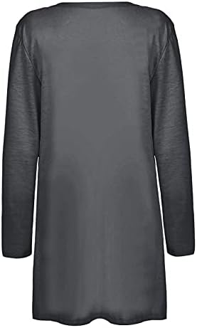 Tantisy ženski Dugi rukav Plus Size lagani Meki štampani džemper sa džepovima sa običnim tankim