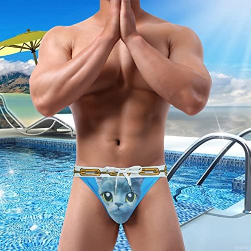 Beuu mens plivanja, ljetni smiješni grafički grafički print pojačav struk kratki kupaći kostimi