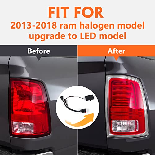 Fione 1pcs pretvorbeni kabelski ožičenje kompatibilno sa 2013-2018 Dodge Ram Taillight Retrofit Halogene model
