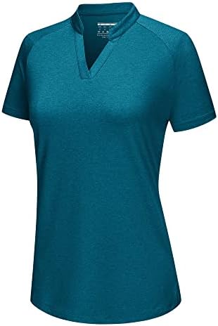 Crysylly ženski golf polo T majica V izrez kratki rukav lagana tekući upf50 + košulja bez ovratnika