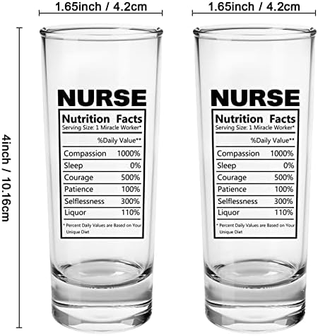 Nurse Nutrition činjenice medicinska sestra Shot Glass poklon za žene, dan medicinskih sestara rođendan medicinska