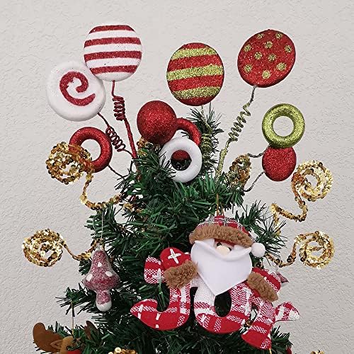 6 komada Božićno drvce Picks Xmas Candy i Lollipop odabiru božićni prugasti sjajni ukras za dekoraciju Xmas stabla