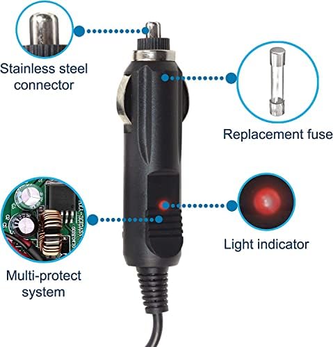 HQRP Auto Punjač kompatibilan sa Grace Digital GDI-IRC6000 GDI-IRC6000W Internet radiom, 12-voltnim adapterom