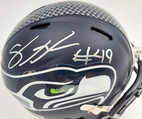 Shaquem Griffin sa autogramom Seattle Seahawks Mini kaciga u srebrnoj MCS Holo zalihi 134383-NFL Mini