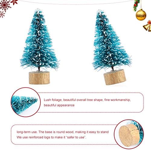 Bestoyard uredski dekor 24pcs Mini božićno drvce sa drvenim bazom umjetne sisalne snježne stablike sitni borovi drveće za DIY Craft Božićna zabava Namjena Božićne ukrase Indoor