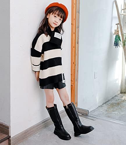 DADAWEN djevojke vodootporna kožna kopča sa patentnim zatvaračem koljena visoke zimske modne jahačke čizme