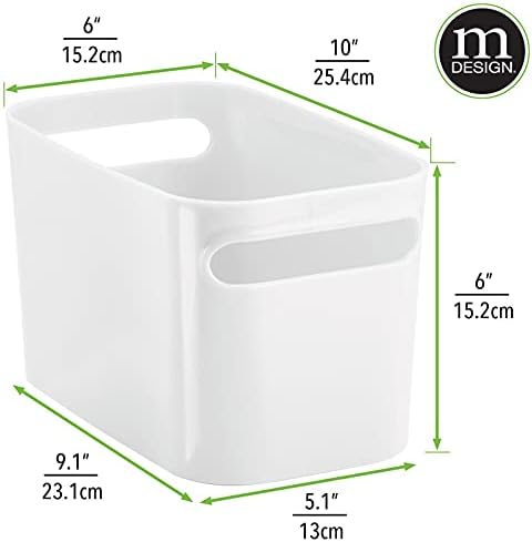 Mdesign Deep plastična kupaonica Vanity Storage Bin s ručkama - Organizator za ručni sapun, pranje karoserije,