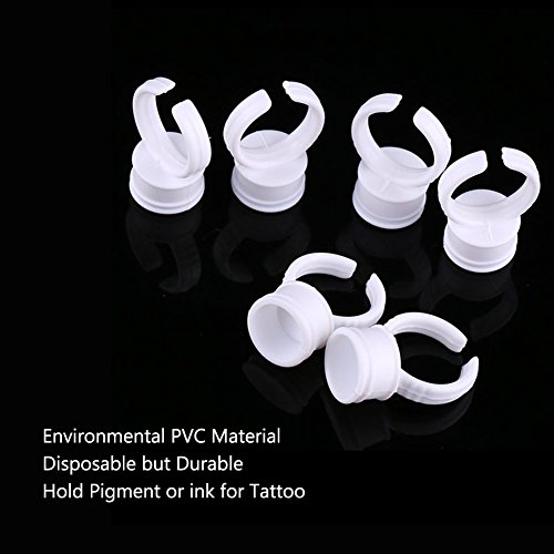 100 Pakovanja Prstenova Za Tetoviranje Mastila Za Jednokratnu Upotrebu Microblading Držač Pigmentnog Lepka Čaša