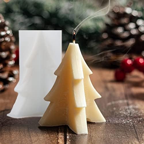Topys Božićno drvsko silikonsko kalup za svijeće, DIY 3D geometrijski kalupi, kristalno epoksidna smola