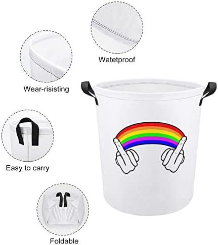 Jebi Gay Pride LGBT Rainbow velika korpa za veš koš torba za pranje sa ručkama za koledž spavaonica prijenosni