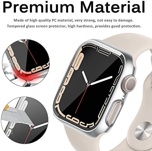 Miimall kompatibilan je za Apple Watch Series 8 45mm futrola sa zaštitnikom zaslona ultra tankim računarom