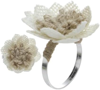Yingren Creative Handmade Cvijeće prsten sa salvetom / dekor zabave Drveni prstenovi za ubrus za trpeznju Tabela prigoda Svakodnevna porodična okupljanja # 2 2 kom