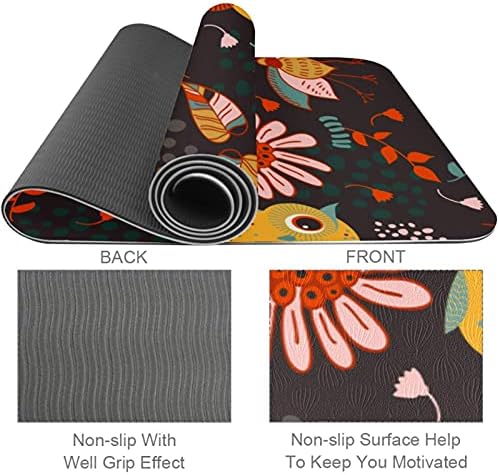 Siebzeh Owl Pattern Premium Thick Yoga Mat Eco Friendly Rubber Health & amp; fitnes non Slip Mat za