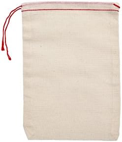 Pamučne muslinske torbe 25 broje Crvene Porubove Crvene vezice, napravljene od pamuka u SAD-u od strane