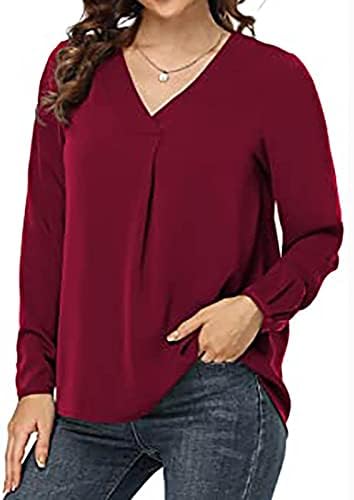 Pad vrhova za žene Radni povremeni džemper s V-izrezom dugi rukavi na dugim rukavima Torbica majica TOP bluza