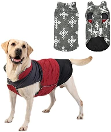 Pas kaput za hladno vrijeme, reverzibilne krznene jakne sa povodljivom rupom, pseći zimski vjetar otporan