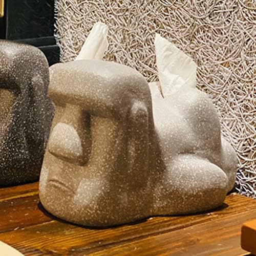 Cabilock Dekor Početna Dekor Moai tkiva držač za lice za lice za papir za papir sa salvim papirom za papir za