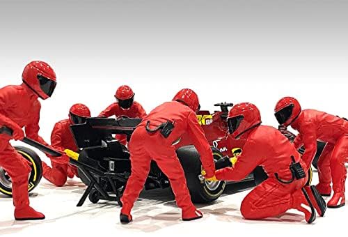 Formula One F1 Pit Crew 7 Set figurica Team Red Release II za modele u mjerilu 1/43 Američke