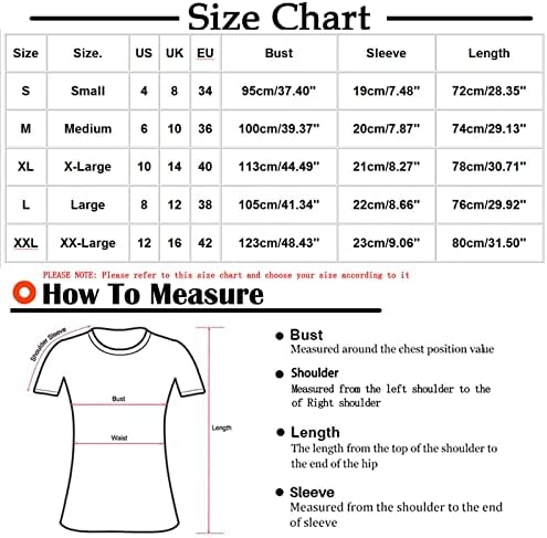 Iuhan Womens Dressy Tops Kratki rukav T-majice Geometrijski tiskani klupski vrhovi za žene modni casual