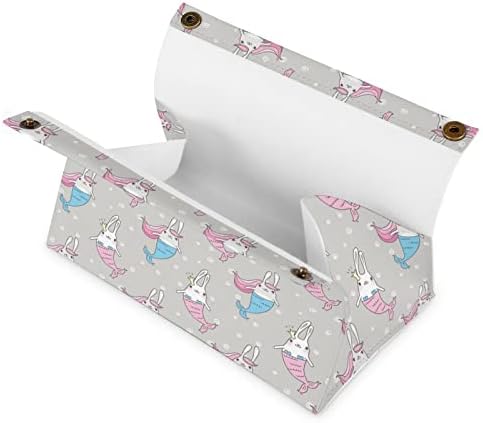 Čarobni slatki zečevi sirena kutija tkiva Poklopac Moderne PU kožne salvete za tkivo kocke za držač za kupatilo