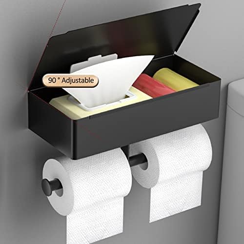 Koaius papirnati ručnik držač za toaletni papir s policama, maramice, ljepljivi toaletni držač za papir zidni