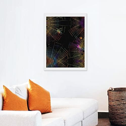 Sretan Halloween Spider web dijamantni slikanje slika Wall Art platno Clastal Kit Crystal Slike Početna Kancelarijski dekor 12x16in