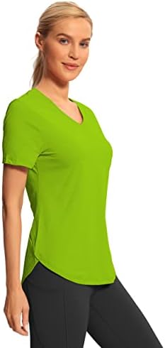 Hiverlay majice za vježbe za žene kratki rukav V izrez Atletic Brze suhe teretane T-majice Yoga trčanje tee