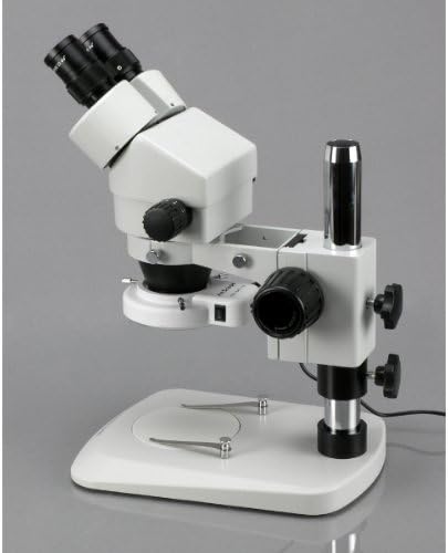 Amscope SM-1BN-64S profesionalni binokularni mikroskop zumiranja, WH10x Okupi, 7x-45x uvećanja, 0,7x-4,5x zumiranje Cilj, 64 sijalica LED svjetla prstena, stalak za stup, 110V-240V