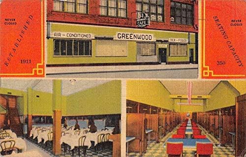 Brooklyn New York Greenwood Cafe Morska hrana restoran Vintage razglednica JF235431