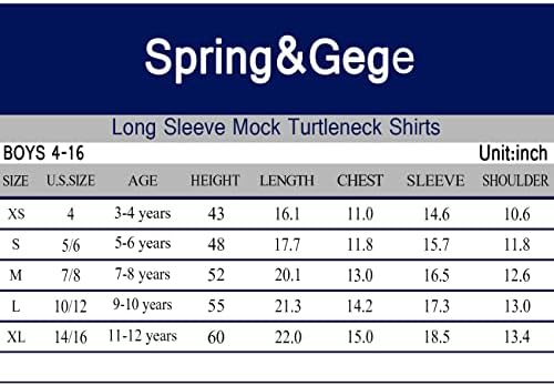 Spring & Gege Little & Big Kids Mekani pamučni pamučni dugi rukav rukav košulje od turtleneck
