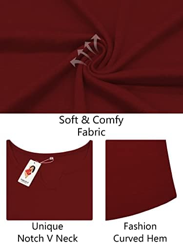Vislily Womens-Plus-Plus-Tops Notch V izrez Ljetne T košulje Kratki rukav Bluze Seksi tunike XL-5XL