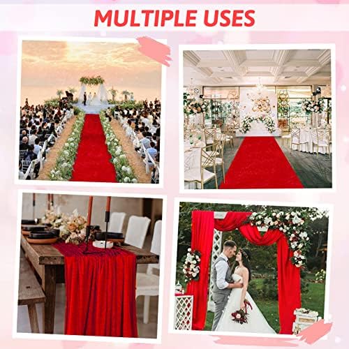 Crveni tepih za vjenčanje Aisle Runner 2.5FTX15ft Vjenčani trkač Aisle Vanjski aisle za ceremoniju vjenčanja