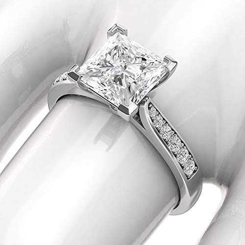 Pasijans od srebra 1.5 ct simulirani dijamant ili Moissante zaručnički prsten sa strane kamenje