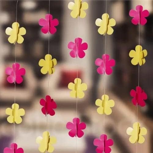 Dreams @ Flower Garland Dekoracija ružičasta sa žutim dekorom