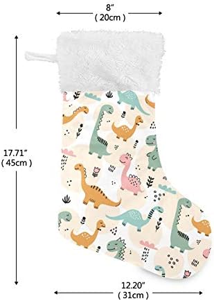Alaza Božićne čarape Slatke smiješne krokodile Dinosaurusi Classic Personalizirani Veliki ukrasi za skladištenje za obiteljski odmor Sezona Party Decor 1 paket, 17.7 ''