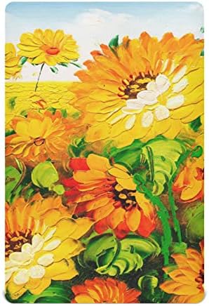 Alaza Žuta suncokretovo slikanje cvijeće umjetnička listova krevetića za dječake za dječake