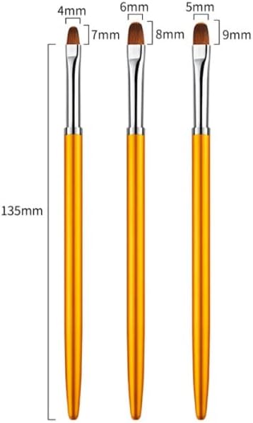 BHVXW 3kom / Set Nail Art metalna ručka za crtanje Gel Extension Builder četka olovka manikura Komplet