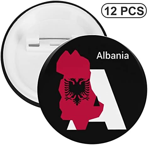 Albanija Eagle Map Zastava okrugla Tnplate značka igla 2,3 inča Pinback dugme broš oznaka dekoracija DIY poklon Odjeća ruksak dodatna oprema