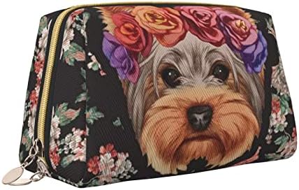 Yorkie pas cvjetna kozmetička torba, prijenosna kozmetička torba za velike kapacitete, jednostavna za pristup